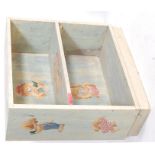 A RETRO VINTAGE 20TH CENTURY CHILDREN’S BOOKCASE WITH CARTOON BUNNIES DECORATION