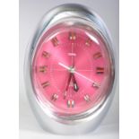 SPACE AGE CORAL JAPANESE OVAL EGG ALARM DESK CLOCK