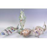 COLLECTION OF X4 ITALIAN MURANO GLASS FISH FIGURINE