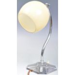 RETRO ART DECO CHROME TABLE LAMP WITH GLASS SHADE