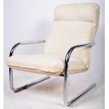 RETRO CHROME TUBULAR FRAMED ARMCHAIR