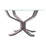 SIGURD RESSELL VATNE MOBLER FALCON GLASS COFFEE TABLE