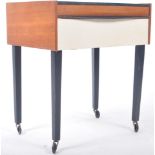 RETRO TEAK WOOD VANITY CHEST WITH LIFT UP LID COMPARTMENTS