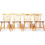 ERCOL MODEL 714 FAN BACK DINING CHAIRS CONSTRUCTED FROM BEACH AND ELM