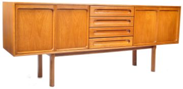 MEREDEW - RETRO TEAK WOOD SIDEBOARD CREDENZA RAISED ON CHAMFORD SUPPORTS