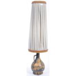 LARGE AND IMPRESSIVE POTTERY FLOOR LAMP WITH SHADE