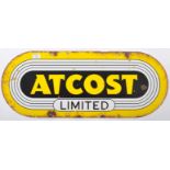 ATCOST LIMITED - ORIGINAL ENAMEL ADVERTISING SIGN