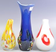 COLLECTION OF STUDIO ART GLASS MURANO STYLE VASES