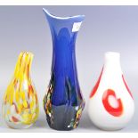 COLLECTION OF STUDIO ART GLASS MURANO STYLE VASES