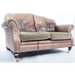 LAURA ASHLEY MORTIMER LEATHER TWO SEATER SOFA