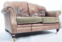 LAURA ASHLEY MORTIMER LEATHER TWO SEATER SOFA