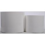 DANETTI PEBBLE NEST OF TWO WHITE GLOSS CYLINDRICAL SIDE TABLES