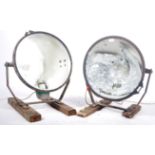 TWO EARLY 20TH CENTURY WWII LANDING LIGHT STRIP SWIVEL LIGHTS