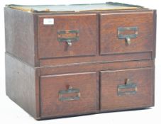 ORIGINAL EARLY 20TH CENTURY INDUSTRIAL OAK FILING CABINETS