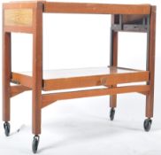 TEAK WOOD RETRO FOLDING DRINKS TROLLEY