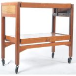 TEAK WOOD RETRO FOLDING DRINKS TROLLEY