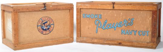 TWO VINTAGE PLAYER'S NAVY CUT ADVERTISING DISPLAY CRATES