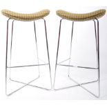 FROVI - PAIR OF CHROMED FRAMED BAR / BREAKFAST STOOLS