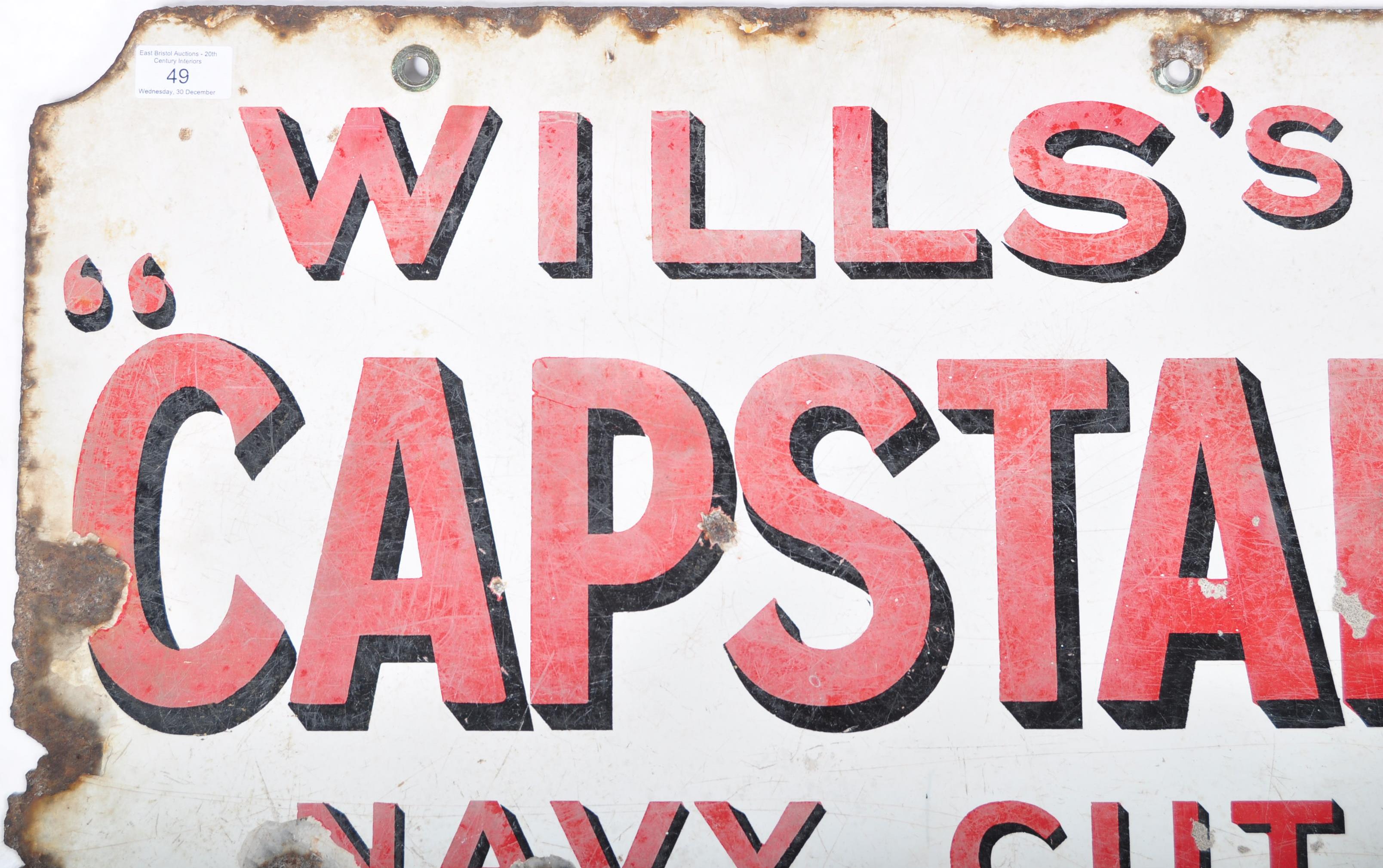 WILLS'S CAPSTAN NAVY CUT CIGARETTES ENAMEL SHOP SIGN - Image 2 of 5
