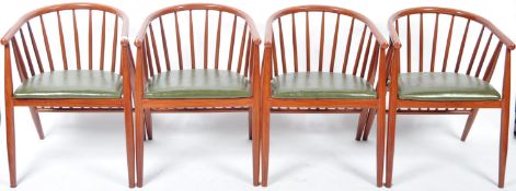 SET OF FOUR DANISH STYLE METAL DINING CHAIRS