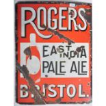 ROGERS EAST INDIA PALE ALE - BRISTOL - ENAMEL ADVERTISING SIGN