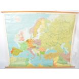 J.B. WOLTERS - ANTIQUE 1930S DUTCH SCHOOL MAP OF EUROPE