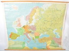 J.B. WOLTERS - ANTIQUE 1930S DUTCH SCHOOL MAP OF EUROPE