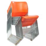 RETRO AMERICAN ORANGE METAL STACKING CHAIRS