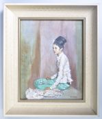 OIL ON BOARD PAINTING OF THE PRINCESS OF BURMA AFTER GERALD KELLY