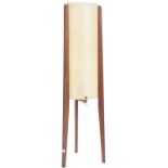 1970'S RETRO VINTAGE TEAK WOOD AND SPUN FIBREGLASS ROCKET LAMP