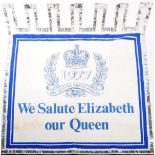 LARGE QUEEN ELIZABETH SILVER JUBILEE COMMEMORATIVE FLAG