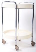 ORIGINAL 1960'S ITALIAN CREAM AND CHROME CIRCULAR TROLLEY