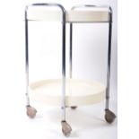 ORIGINAL 1960'S ITALIAN CREAM AND CHROME CIRCULAR TROLLEY