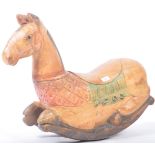 VINTAGE INDONESIAN HAND CARVED PAINTED ROCKING HORSE