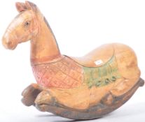 VINTAGE INDONESIAN HAND CARVED PAINTED ROCKING HORSE