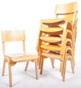 SET OF SIX RETRO 1950'S BENTWOOD STACKING CHAIRS