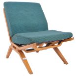 MID CENTURY SWEDISH LIGHT OAK EASY LOUNGE CHAIR