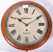 VINTAGE ENGLISH OAK CASED INDUSTRIAL FACTORY / STATION CLOCK