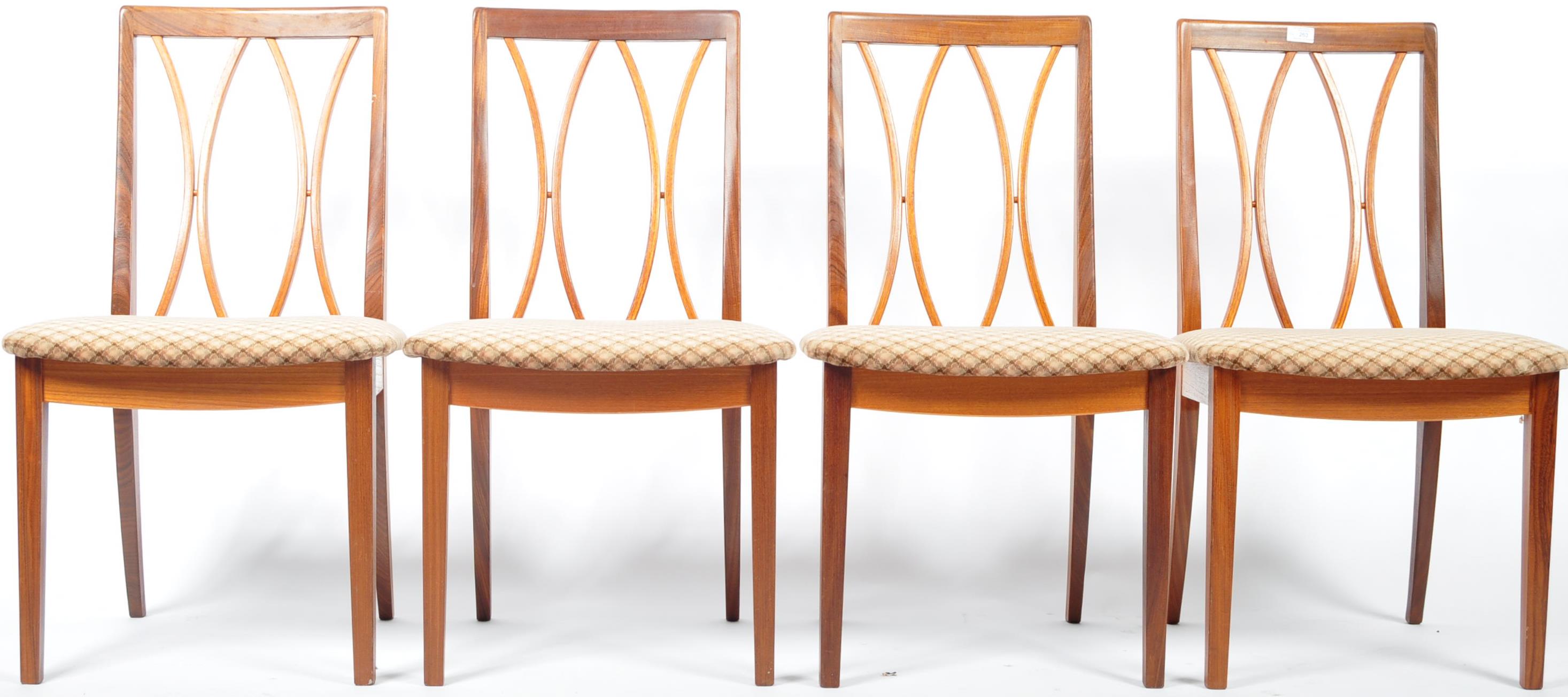 E GOMME FOR G PLAN SET OF FOUR TEAK WOOD DINING CHAIRS