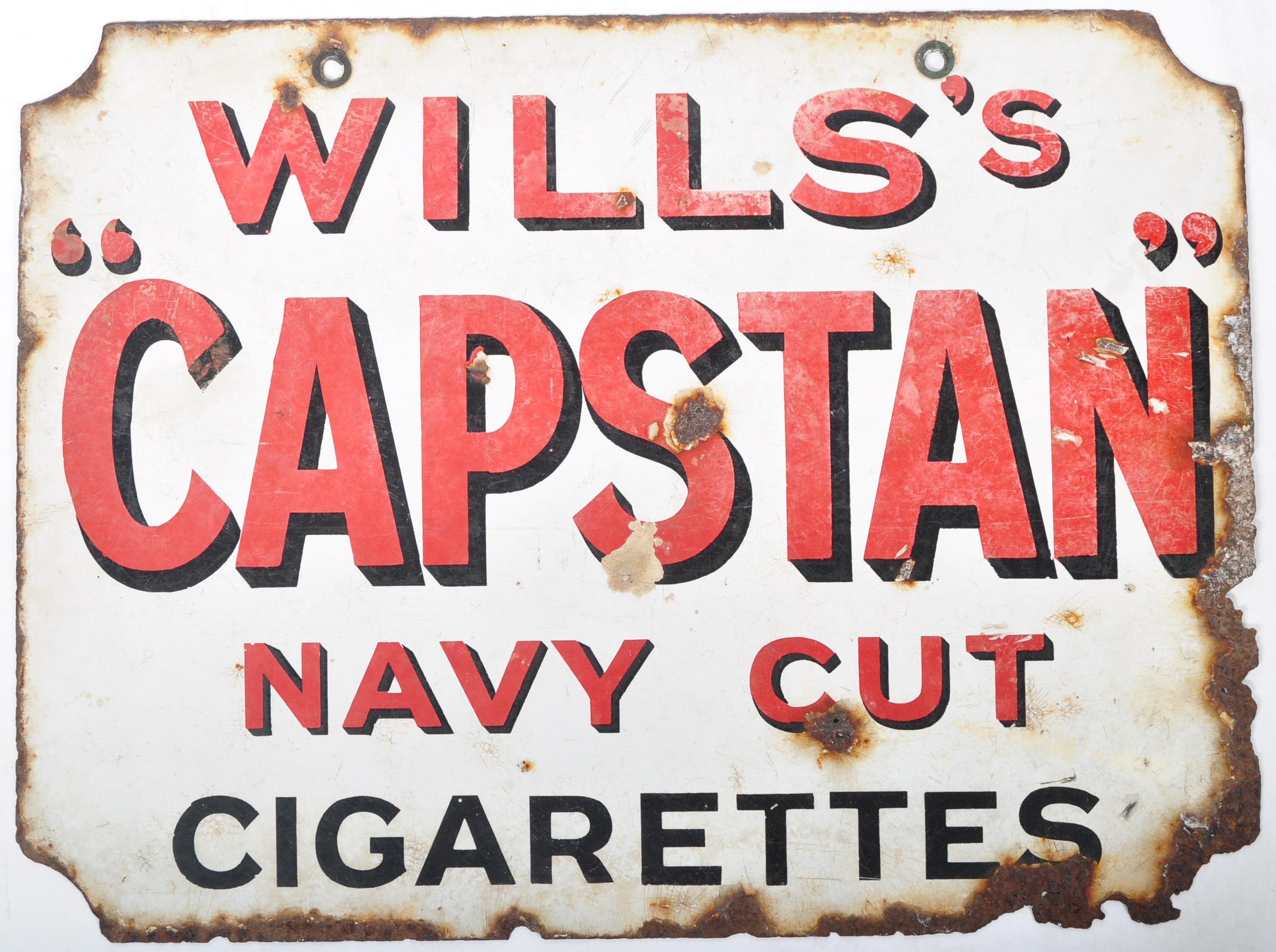 WILLS'S CAPSTAN NAVY CUT CIGARETTES ENAMEL SHOP SIGN - Image 5 of 5