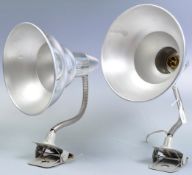 PAIR OF RETRO CHROME POLISHED WORK LAMPS