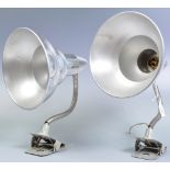 PAIR OF RETRO CHROME POLISHED WORK LAMPS