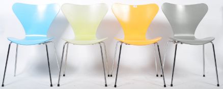 ARNE JACOBSEN - FRITZ HANSEN - FOUR ORIGNAL DANISH STACKING DINING CHAIRS