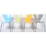 ARNE JACOBSEN - FRITZ HANSEN - FOUR ORIGNAL DANISH STACKING DINING CHAIRS