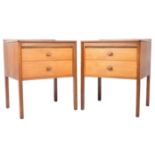 MATCHING PAIR OF RETRO MID CENTURY TEAK BEDSIDE CHESTS