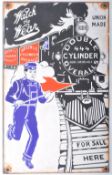 DOUBLE CYLINDER OVERALLS - IMPRESSION OF AN ENAMEL SIGN