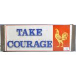 COURAGE - TAKE COURAGE - ORIGINAL VINTAGE LIGHTBOX ADVERTISING SIGN