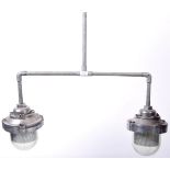 GEC - RETRO DOUBLE BULKHEAD HANGING CEILING LIGHT OF ALUMINIUM CONSTRUCTION