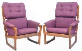 FOLKE OHLSSON FOR GIMSON & SLATER PAIR OF TEAK FRAMED ARMCHAIRS