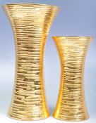 PAIR OF PRINCE OF MONACO SUPPLIER GILDED PORCELAIN VASES